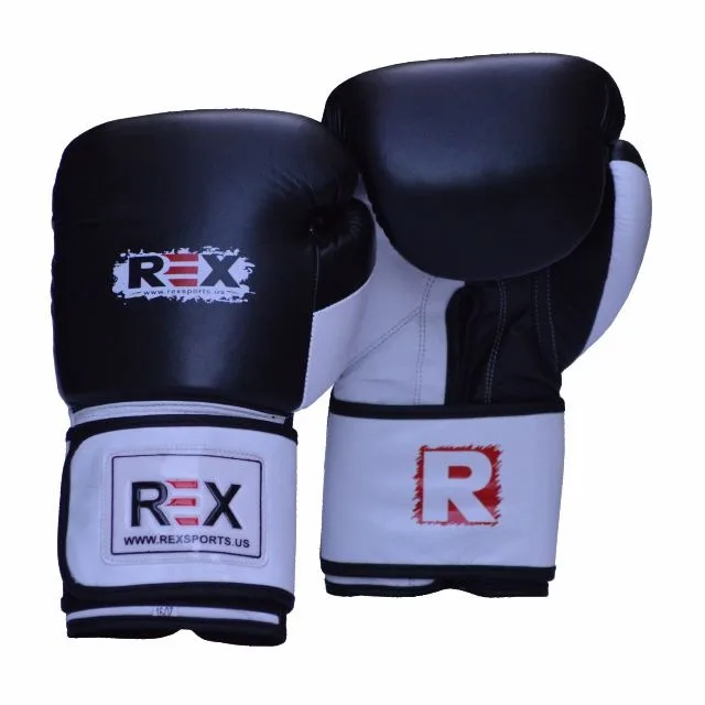 Durable Premium Quality Lightweight Breathable and Comfortable Black and White Boxing Gloves for Fitness Enthusiasts Training