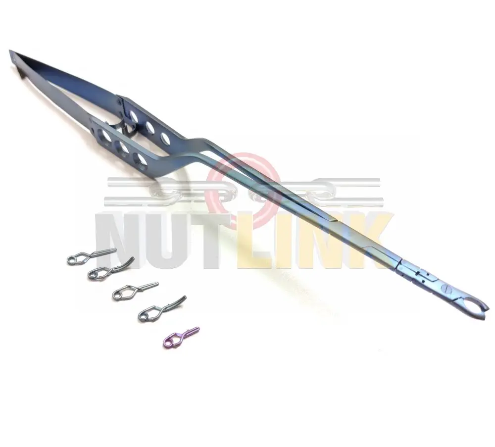 Micro Surgical Yasargil Double Bayonet Aneurysm clip Applier | Neurosurgery aneurysm 5 clip | Bayonet Type Curved Micro Scissor