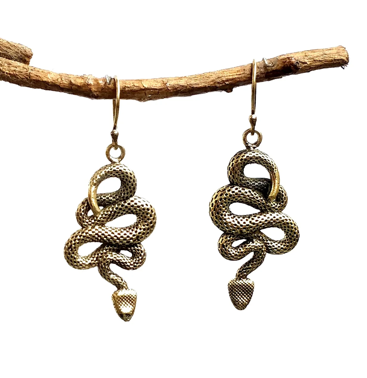 Fashion Earrings Metal Brass Carving Animal Snake Earrings Antique Exaggerated Snake Earrings Jewelry