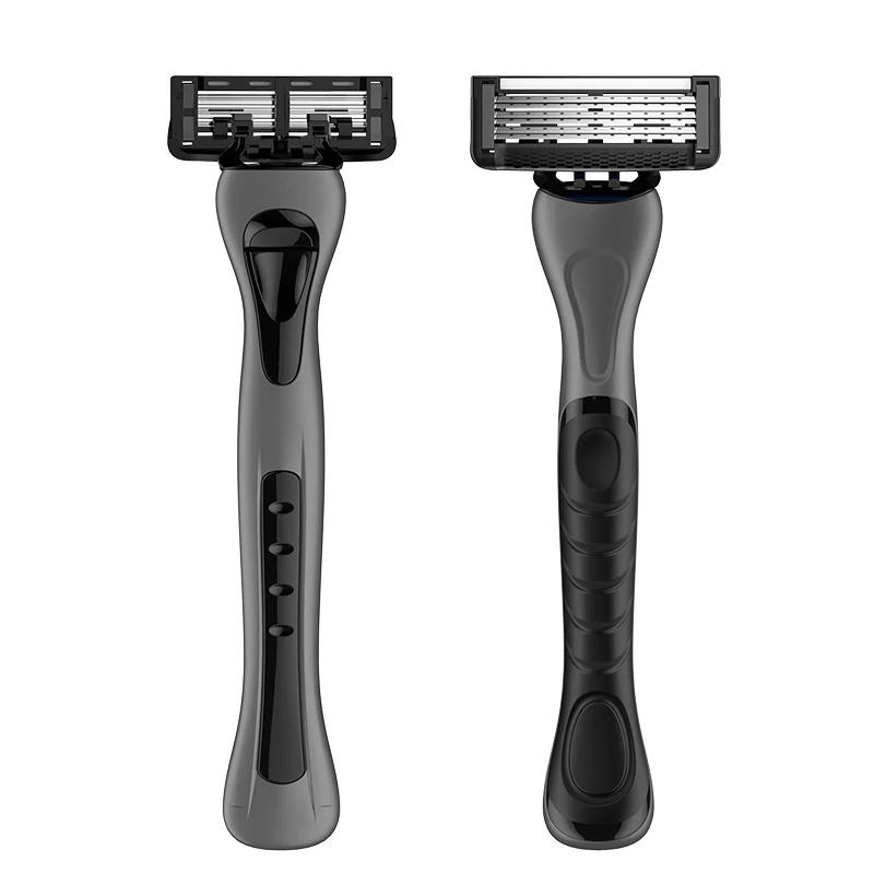 Men shaving spot-welding razor high quality with six blades metal handle system razor