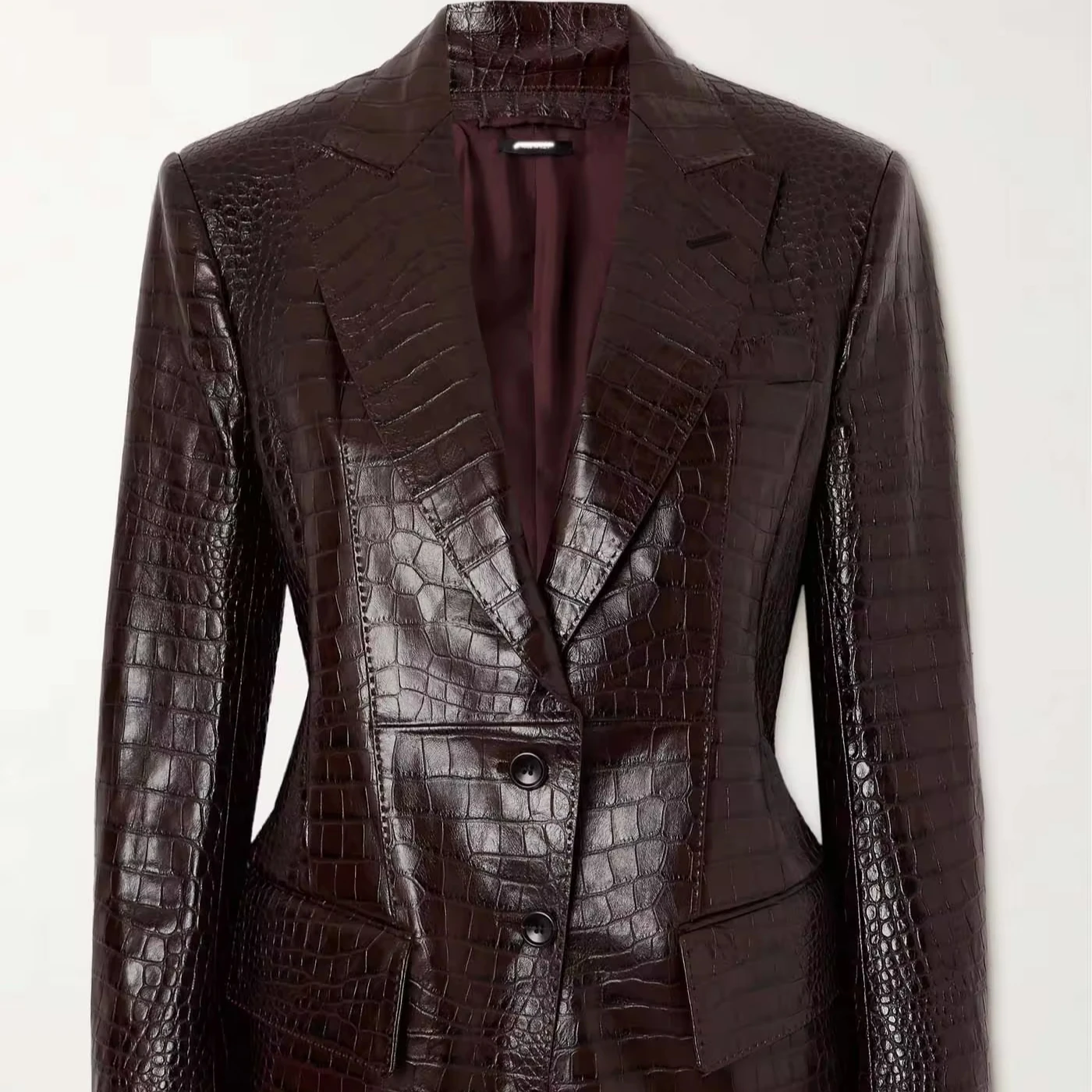 Croc Effect Women Genuine Leather Jacket Buy Online Australia Italian Stylish Trendy Buffalo
