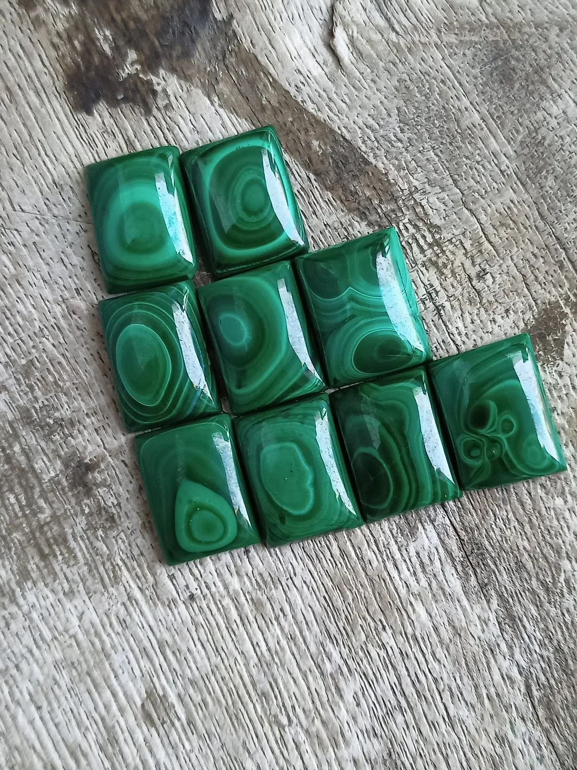 6x6 MM Square Shape Princess Cut Malachite Calibrated Size Stone Loose Gemstone Cabochon 6*6 mm