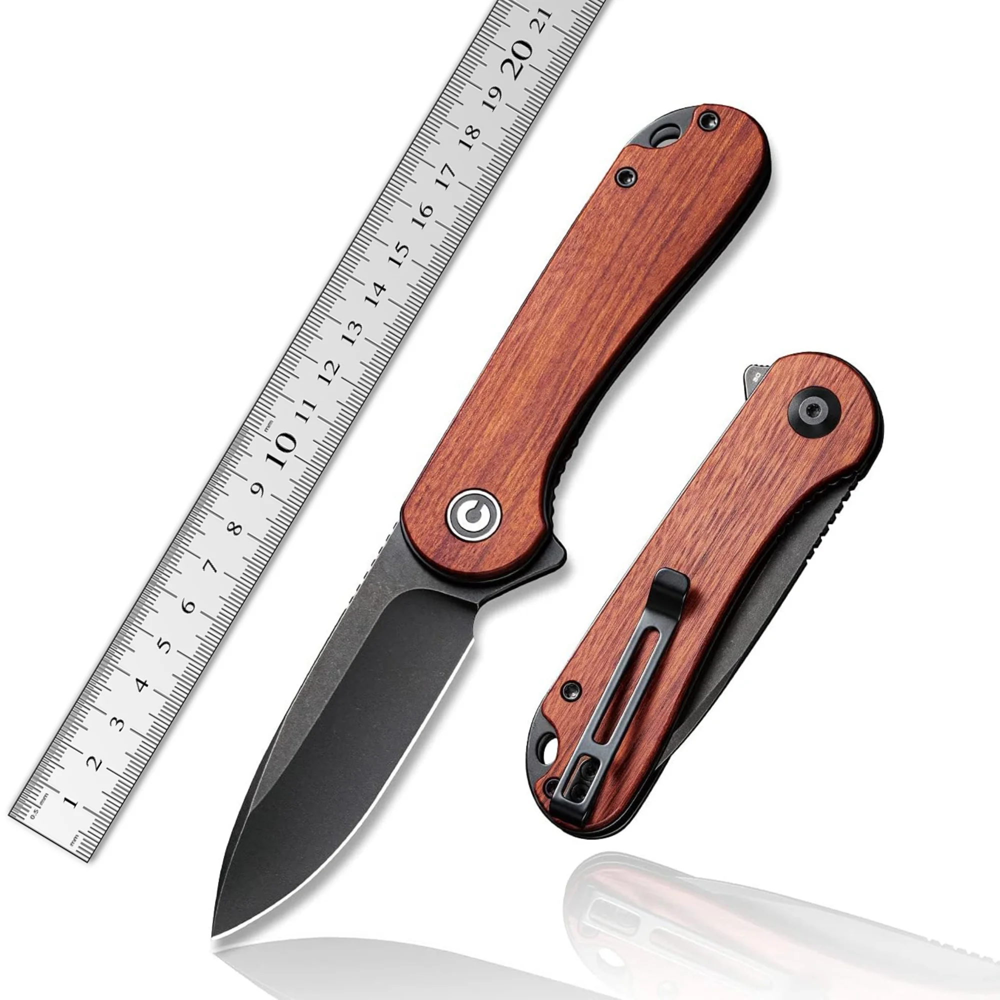 wholesale hard wood Handle D2 Acid Wash EDC Pocket Folding Knife Taschenmesser for Outdoor activity