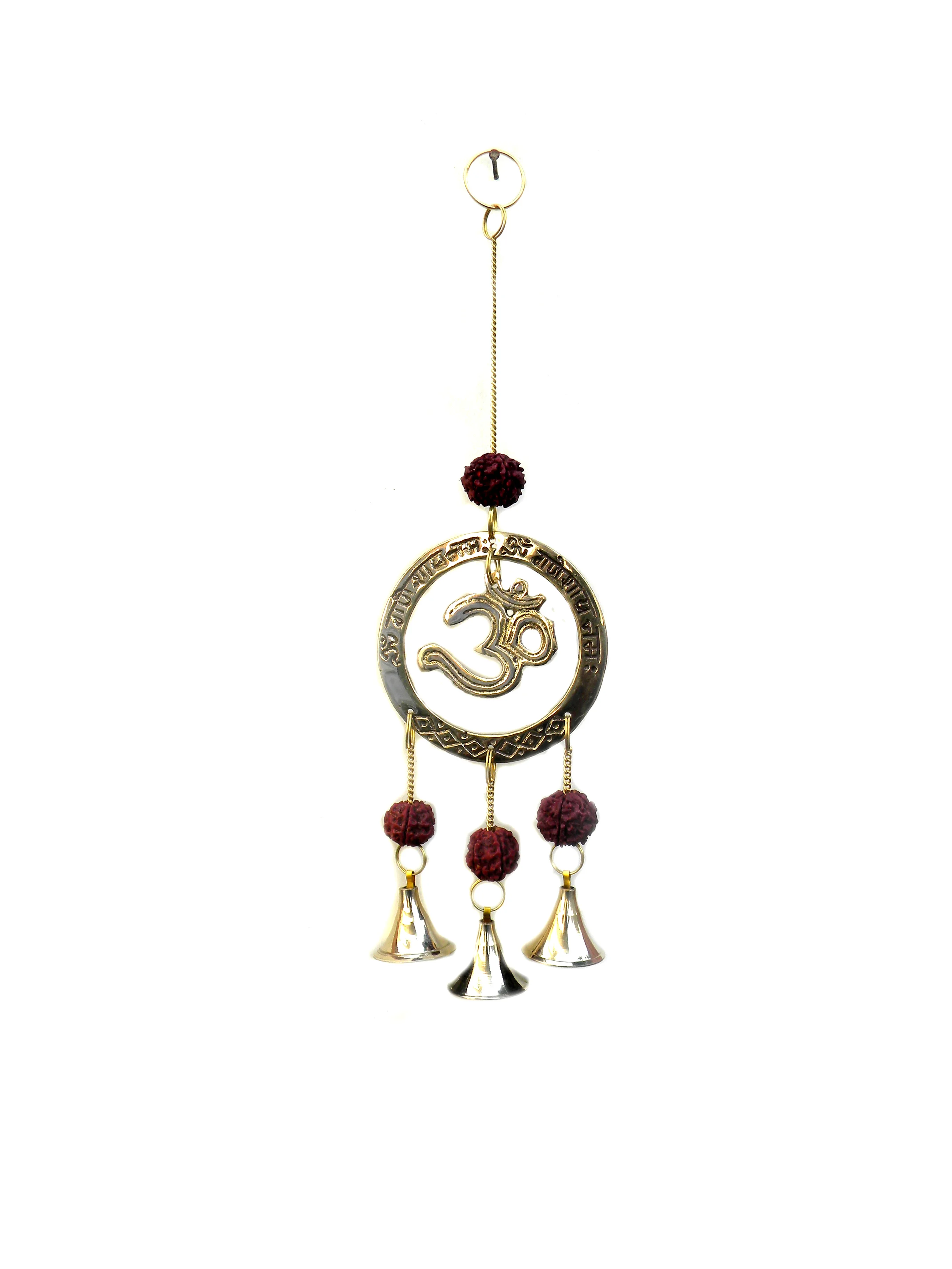 Feng Shui Wall Hanging Om Decoration Flower of Life Aluminium metal Tree Of Life Bell Spiral with pearl and beads Star Pentacle