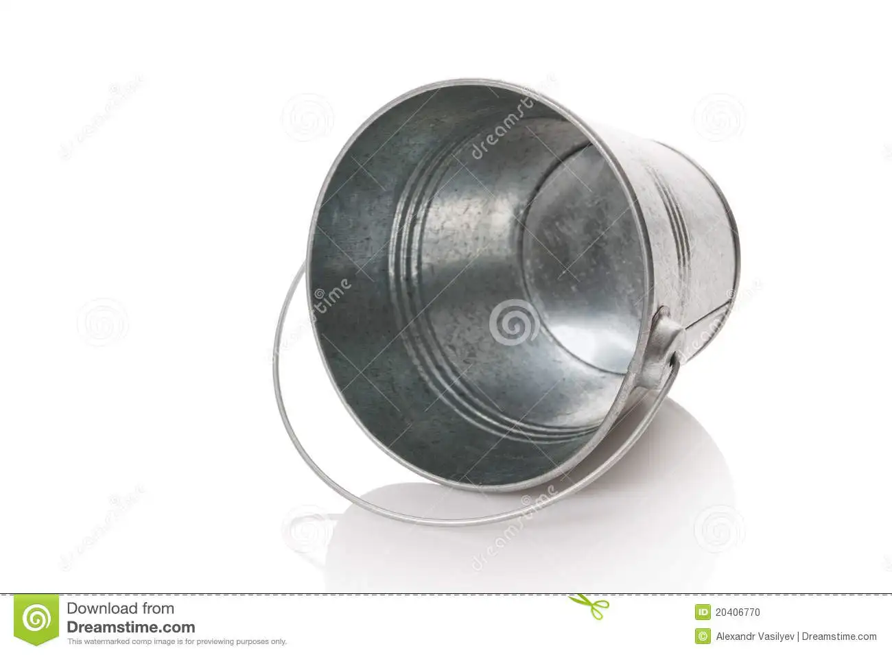 Vintage Antique Galvanized Metal Bucket With Natural Handle