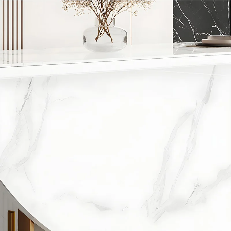 China Made Extendable Modern Round Space Saving White Gold Foldable Furniture Turkish Folding Dining Table and Chairs Set