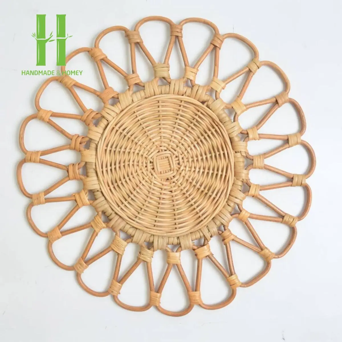 Hot Sell Natural Rattan Placemats Decor Tableware Variety of Sizes Custom Decorations For Christmas Handmade from Vietnam