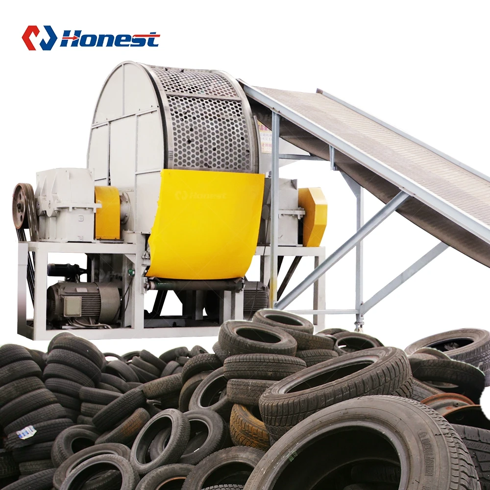 Factory Direct Old Rubber Tyre Recycling Machines Rubber Crusher Grinder Equipment Tire Shredder