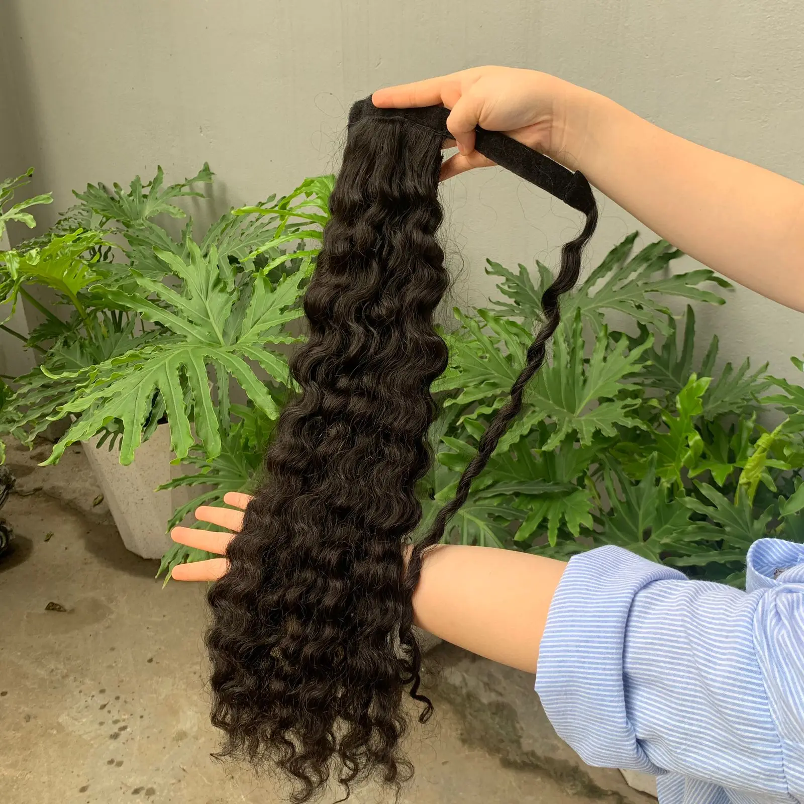 1 piece of 100 grams ponytails hot burmese curly 22 inches thick-end hair super soft and shiny texture real Vietnam human hair
