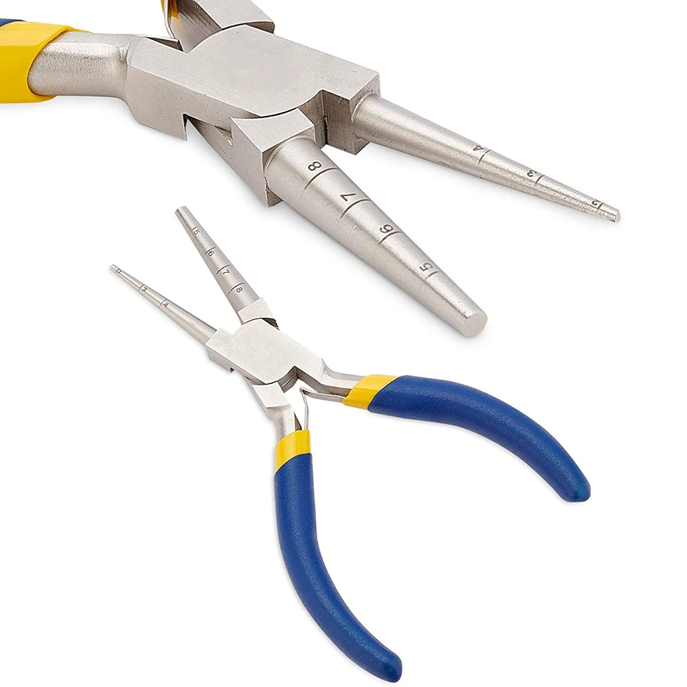 Wire Looping Pliers With Non-Slip Handle, Precision Round Nose Pliers (2~8mm Loops) For Beading Jewelry Making And Wire Forming