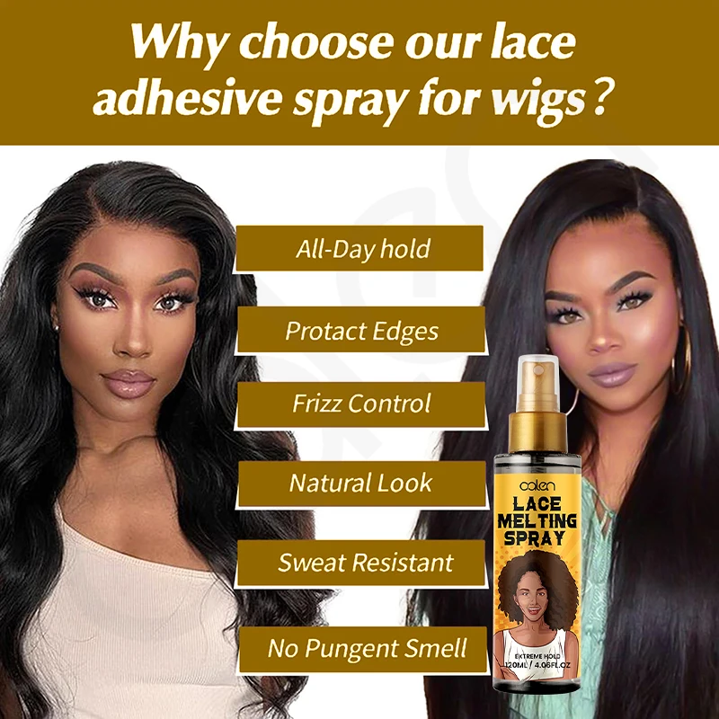 Oalen Private Label Quick Dry Hair Temporary Extreme Hold Wig Lace Adhesive Glue Holding Melting Spray