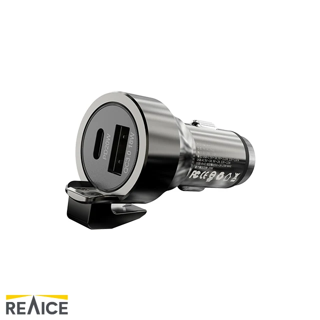 Reaice 20W Super Fast Cigarette Lighter USB Adapter Charger Dual Port PD&QC 3.0 Car Charger