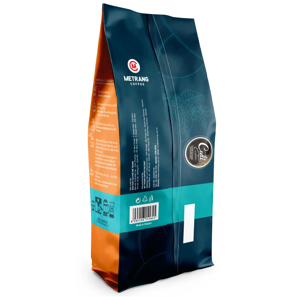Bag Customize Package 500g Weight Flavor Grade coffee bean bag packaging Culi Roasted Coffee Beans From Vietnam
