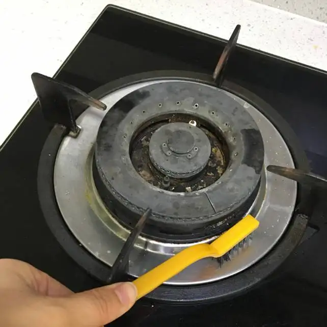 Copper / Iron / Nylon Wire Gas Stove Cleaning Brush For Boiler Cleaning Rust Easy to Use with Plastic handle