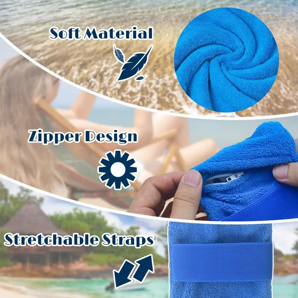 Outdoor Seaside Cleanup Beach Sand Removal Bag Polyester Fiber Powder Pouch Soft Wipe Brush Vacation Camping Essentials TalcFree