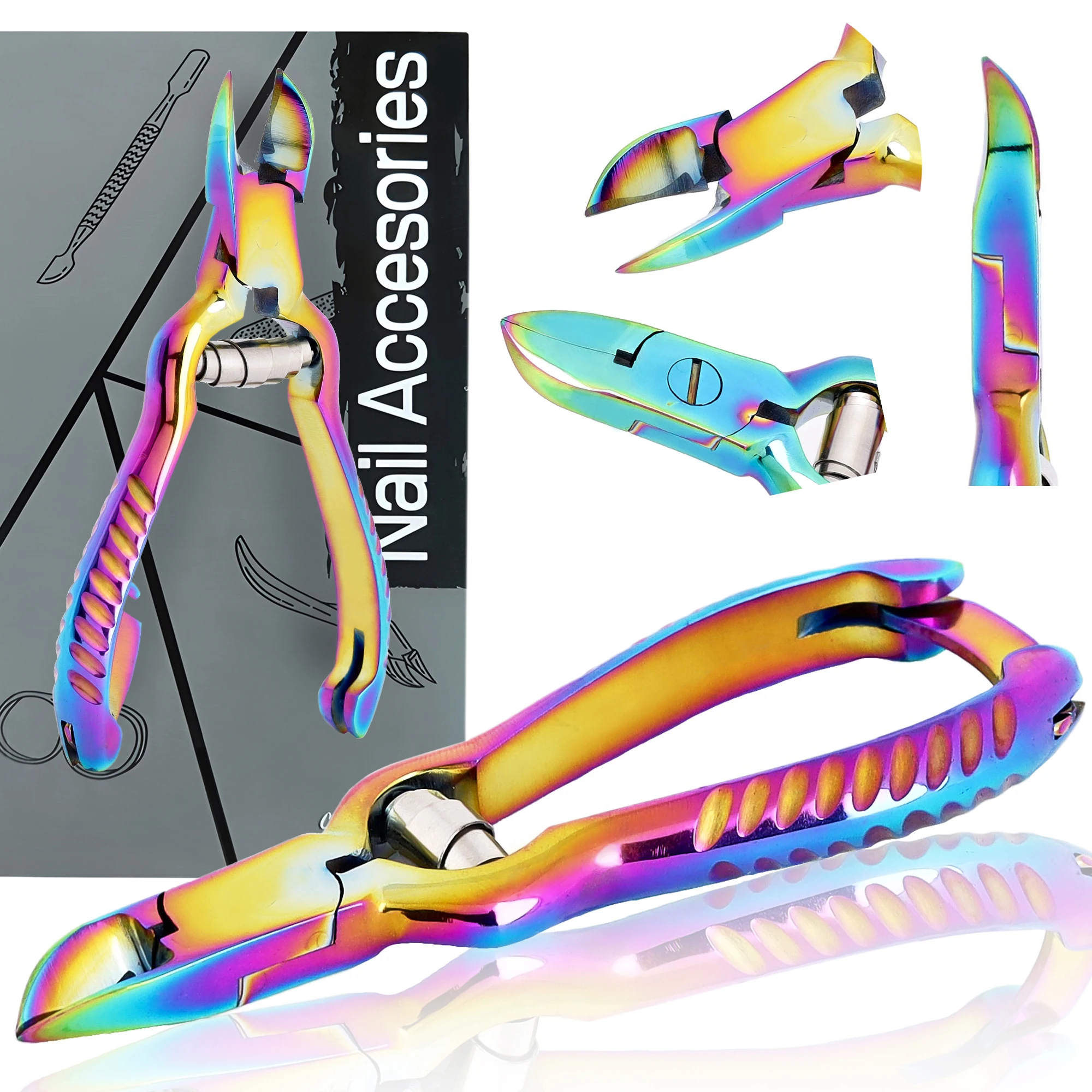 Multi Color Nail Clipper with Lock Mechanism Sustainable Wide Jaw Cuticle Cutter Factory Direct Sale Stainless Nail Trimming