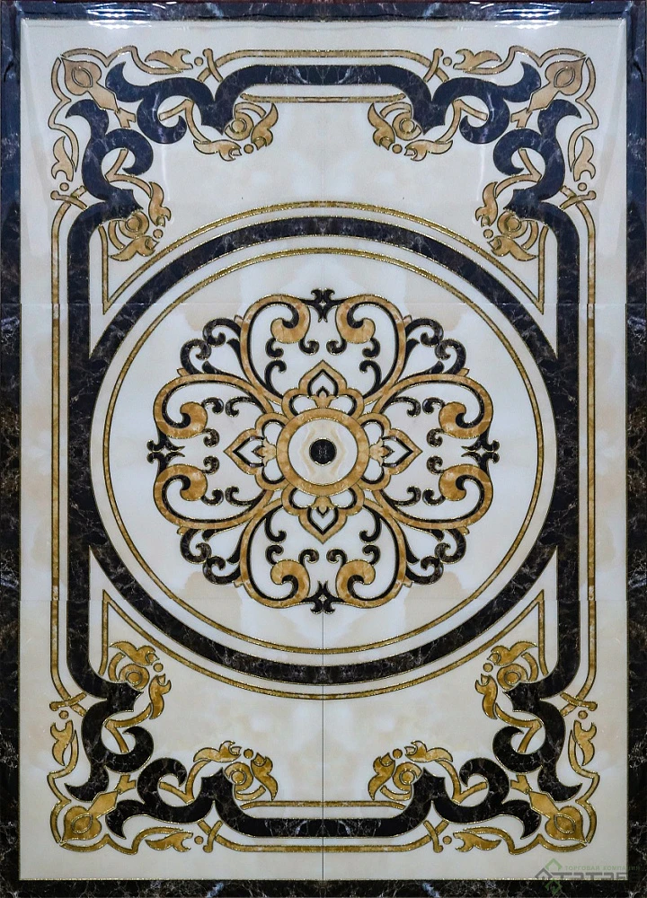 Rectangular Marble Inlay Dining Table Top Micro Mosaic Inlaid Table Top