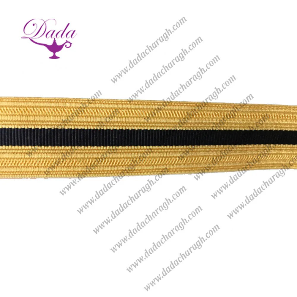 2 Bar Gold And Black Uniforms Braid Trims
