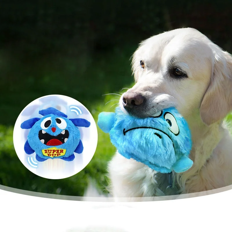 Cute Dog Toy Plush Giggle Ball Puppy Automatic Electronic Shake Crazy Toys Exercise Entertainment Interactive Pet Balls