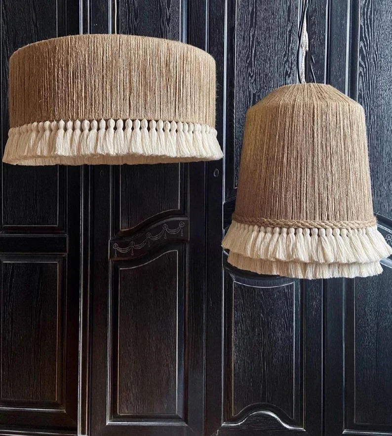 Home Decoration Lighting Accessories Lamp Cover Ceiling Lights Best Seller Traditional Seagrass Lampshade Woven Vintage Natural