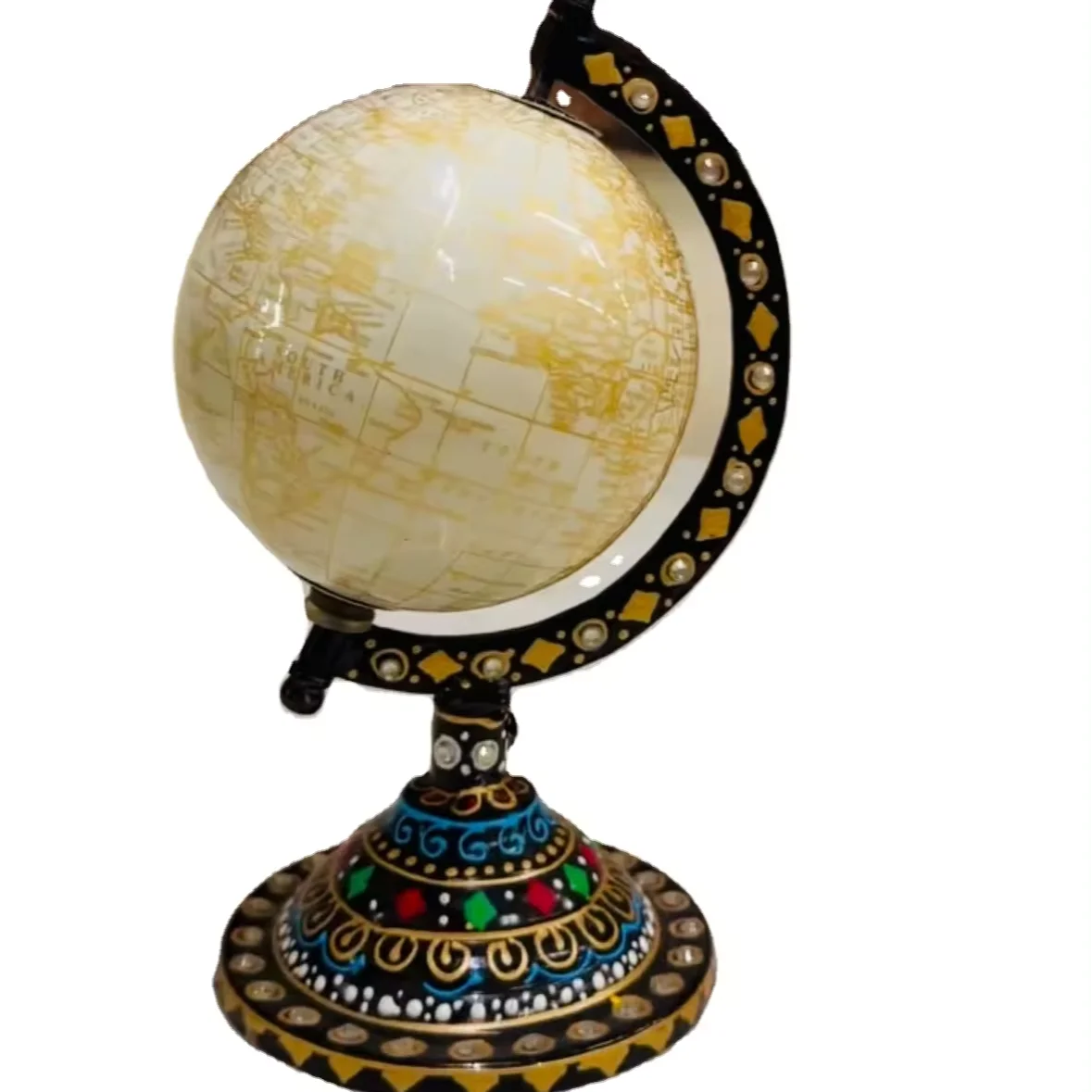 Hand-crafted Resin & Metal Base Table Decor Office Decor Modern Globes from India