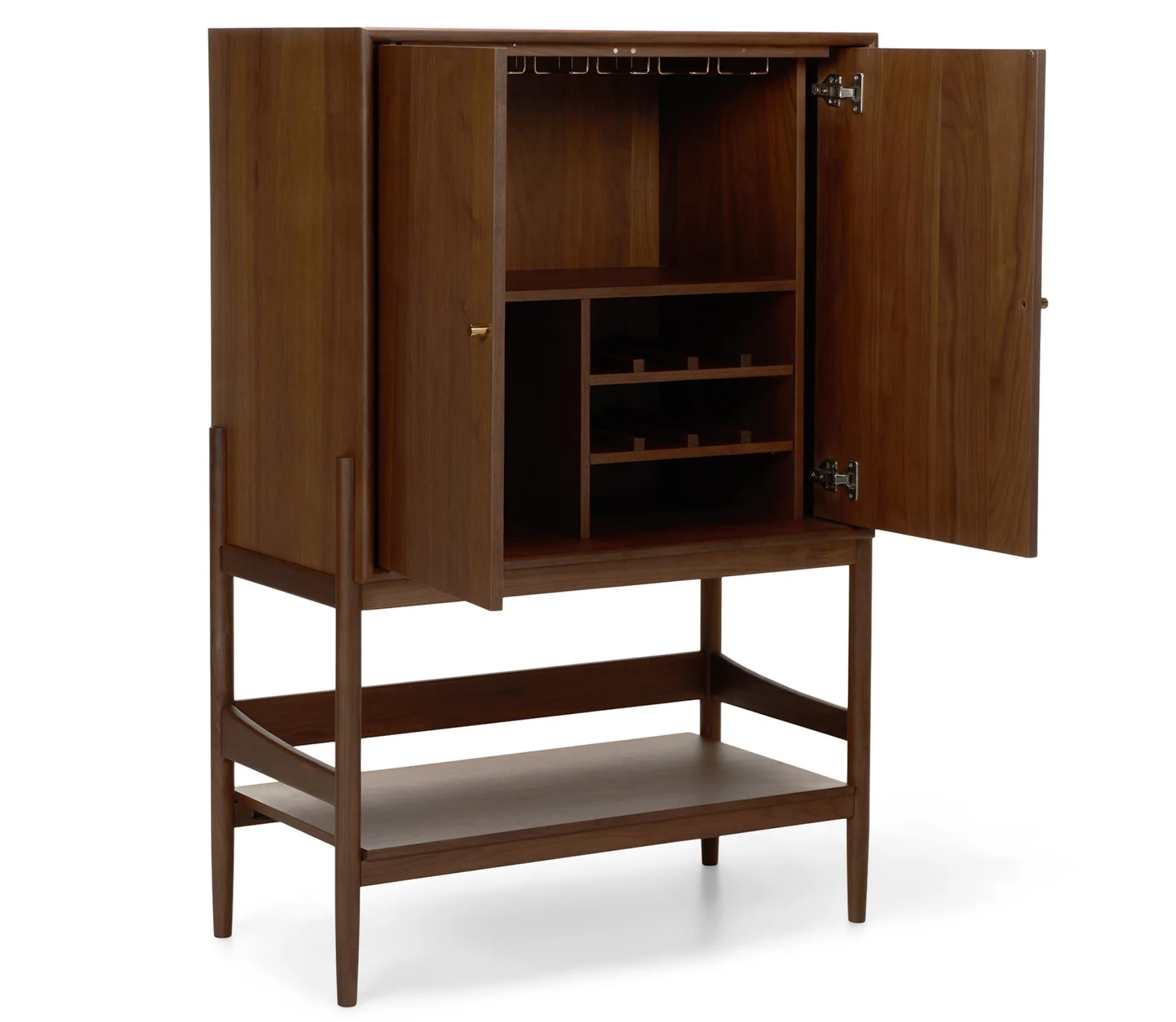 100% Premium Modern Design Solid Oak Wood Bar Cabinet with Open Close Storage Shelves for Home Bars Restaurants Hotels Furniture