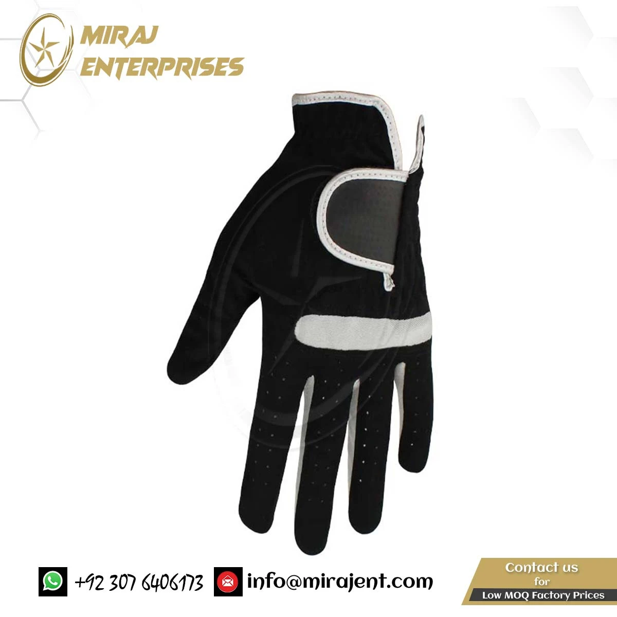 Breathable outdoor sports golf ball glove Custom golf gloves for men black soft fabric left hand right hand non slip