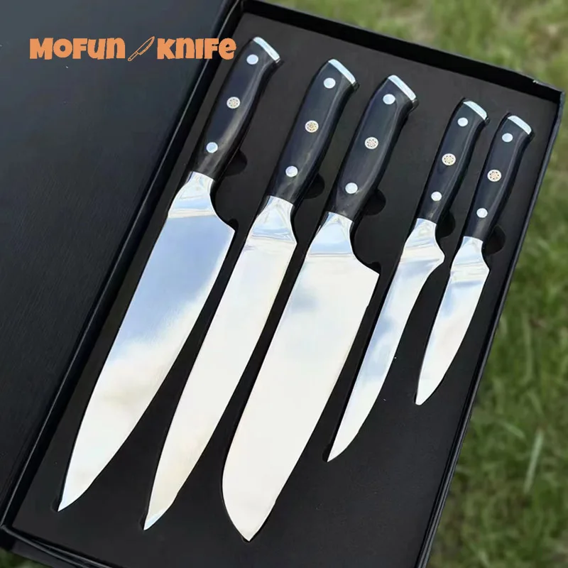 Профессиональный лазерный нож MOFUN из нержавеющей стали набор ножей для кухни ресторана Китай оптовая продажа столовых приборов