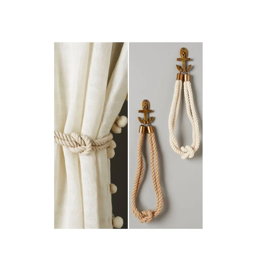 Tiebacks Decorative Curtain Holdbacks Convenient Drape Tie Backs For Curtains brass piece with sale product