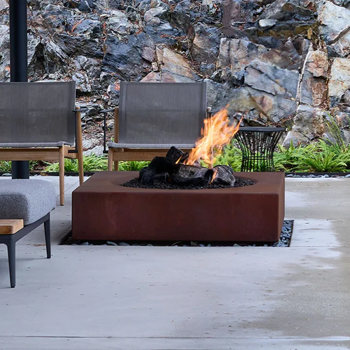 factory wholesale rusty corten steel wood burning fire pit portable wood stove outdoor warming firepit heater