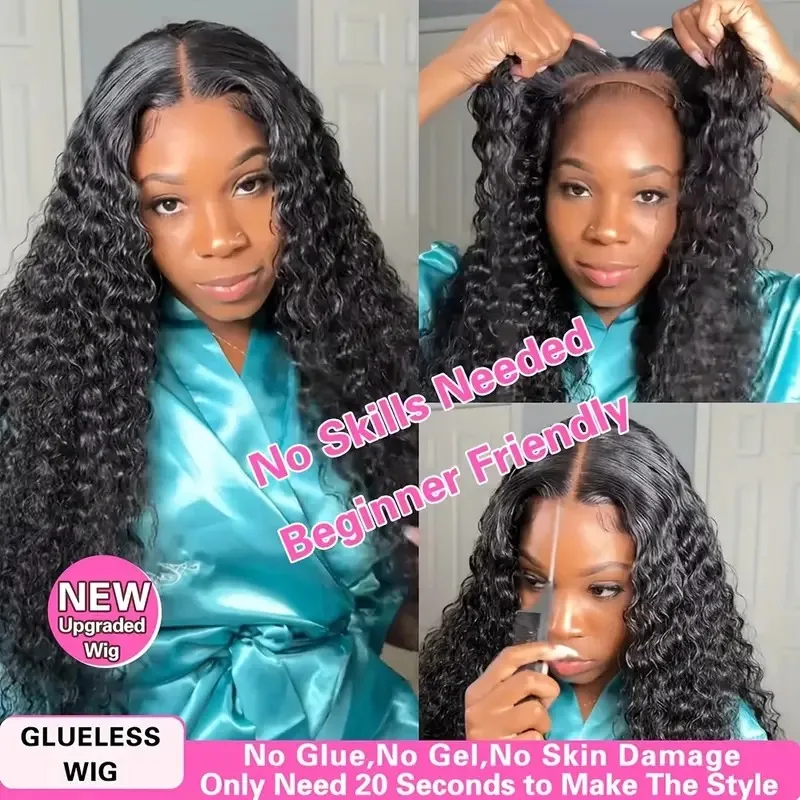 Ready Go Glueless Wigs Pre Cut/Plucked /Bleached 5*6 Lace Closure Wig 13x4 13x6 Deep /Water Curly wave Lace Front Human Hair Wig