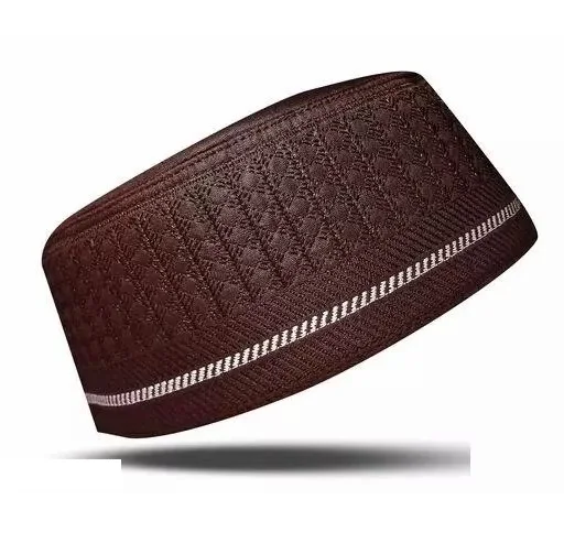 2024 Wholesale cheap boys men Muslim hat cap knitting kufi topi crochet prayers cap man Islamic hijab hat custom made