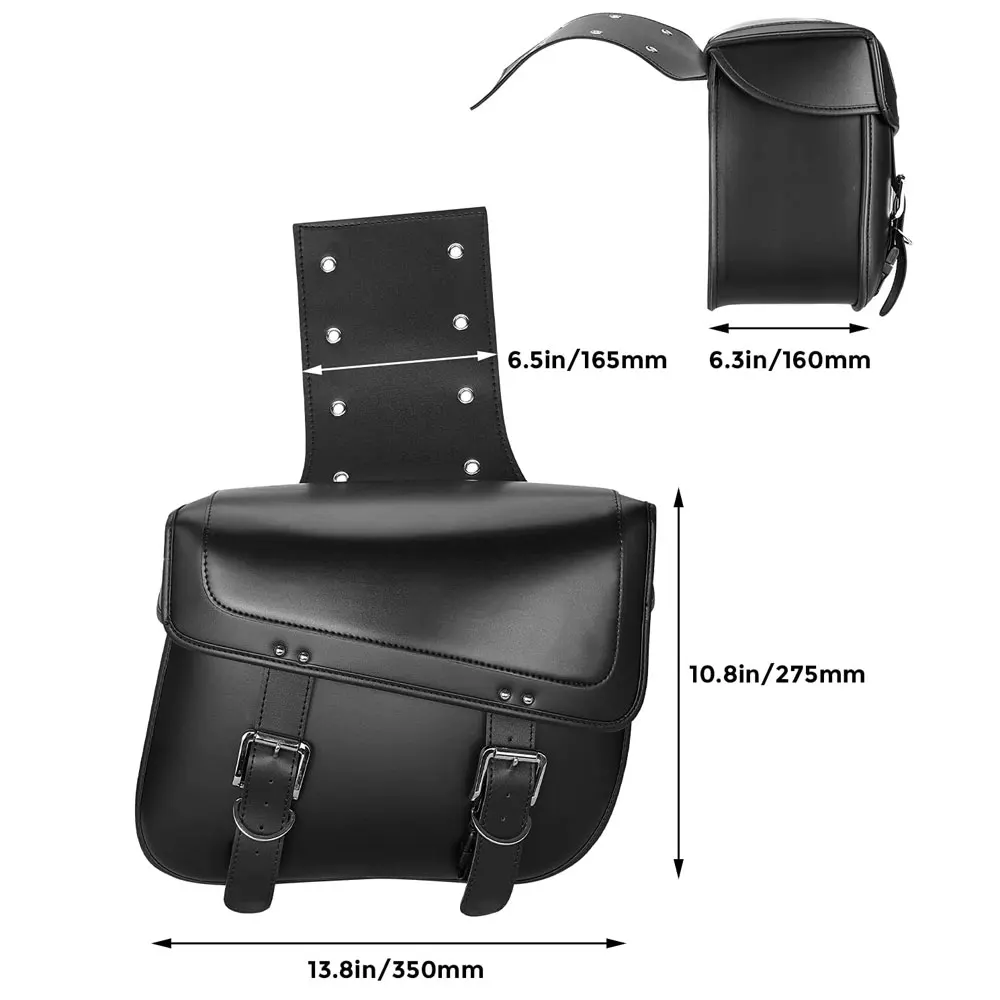 Leather Motor Saddle Side Bag Big Size For Motorcycle low price custom logo Motorbike leather made bags