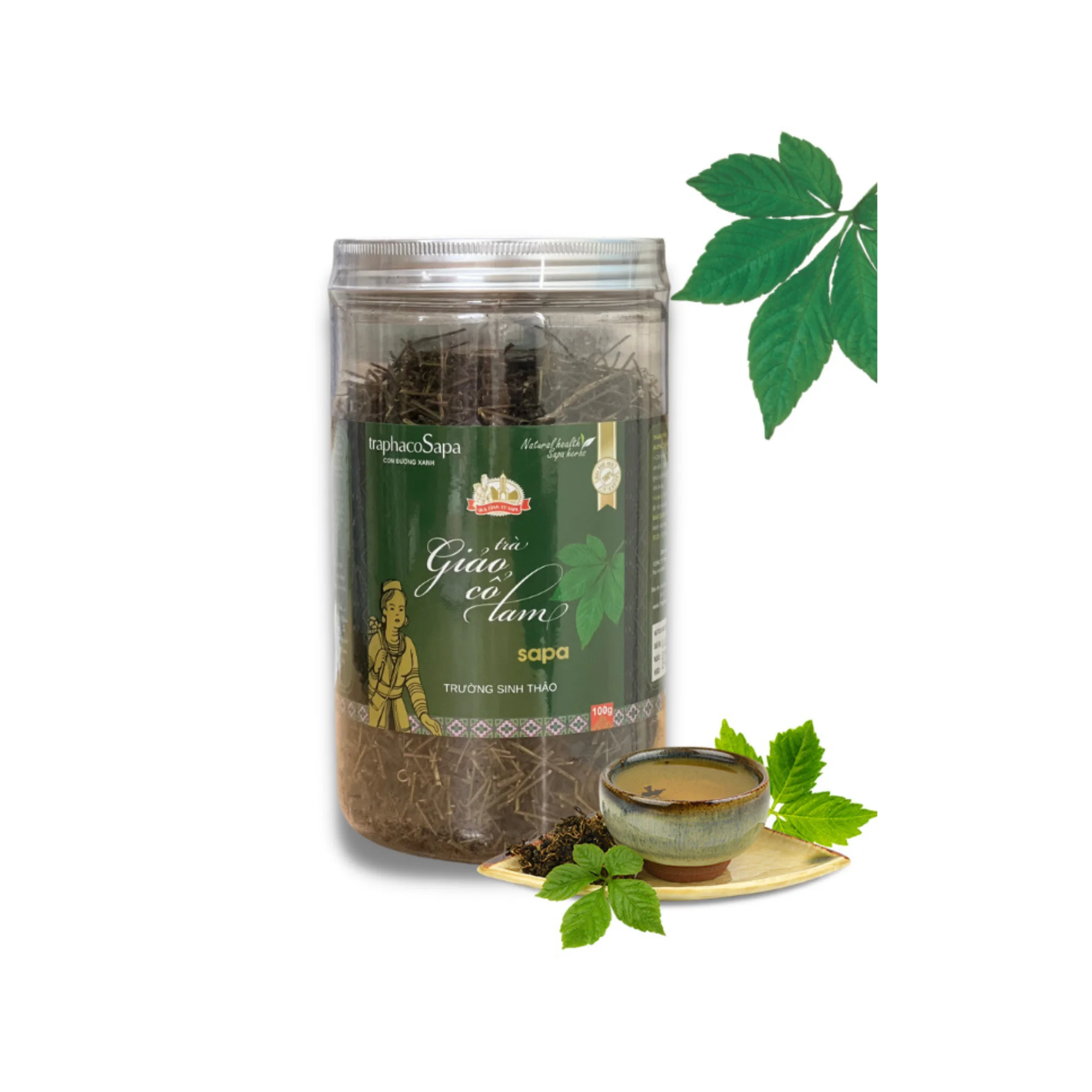 36-месячный Срок годности для здоровья 100% Herba Gynostemmae 100 г в бутылке Вьетнамский Чай Sapa Gynostemma pentaphyllum