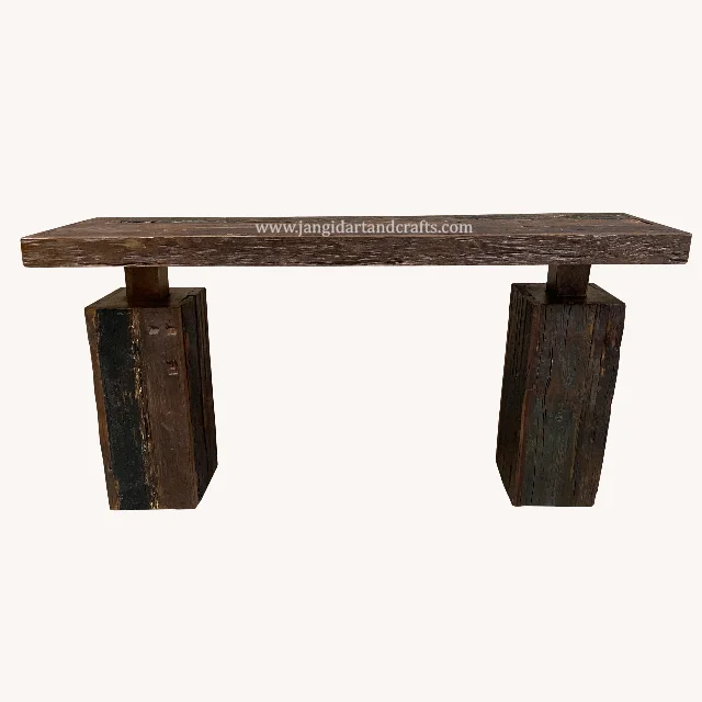 Industrial Vintage Console Table Jodhpur Old Wooden Railway Sleeper Wood Antique Recycled Rustic Style Home Furniture Exporters