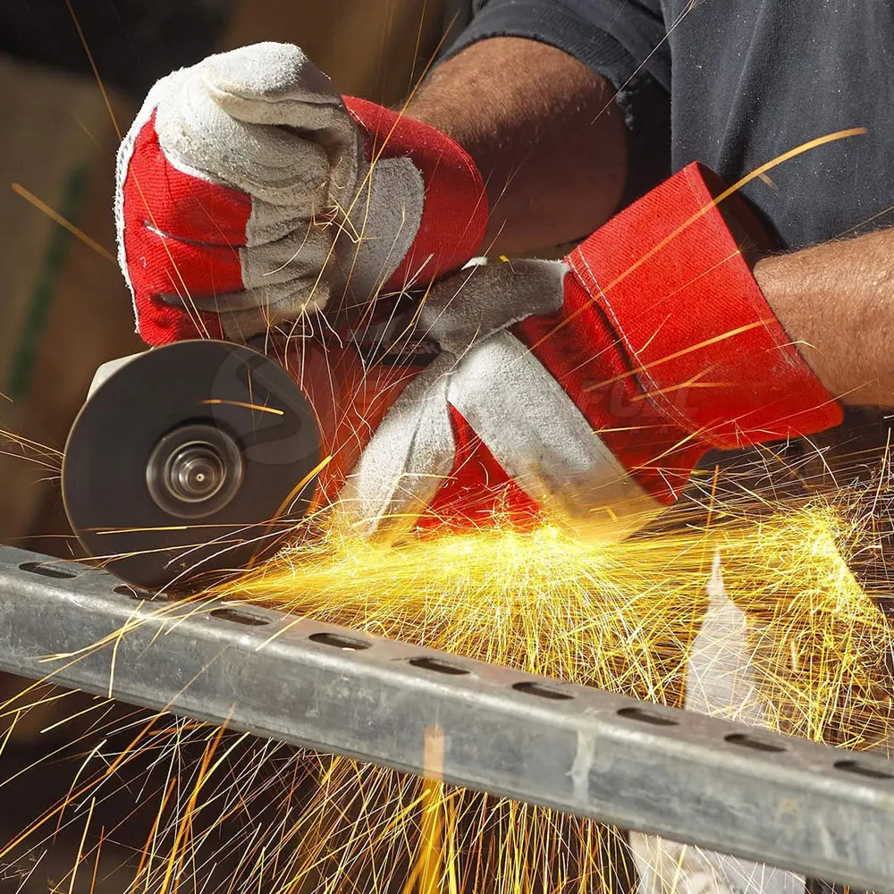 Best Quality Impact Protective Safety Gloves  Cowhide Split Leather Patch Palm Safety Gloves For Safety