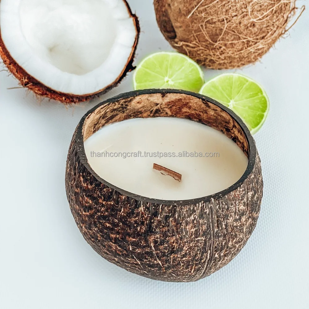 100% Natural Candles In Coconut Shell Coco Bowl Parafin Wax For Candle Various Scent For Christmas Gift