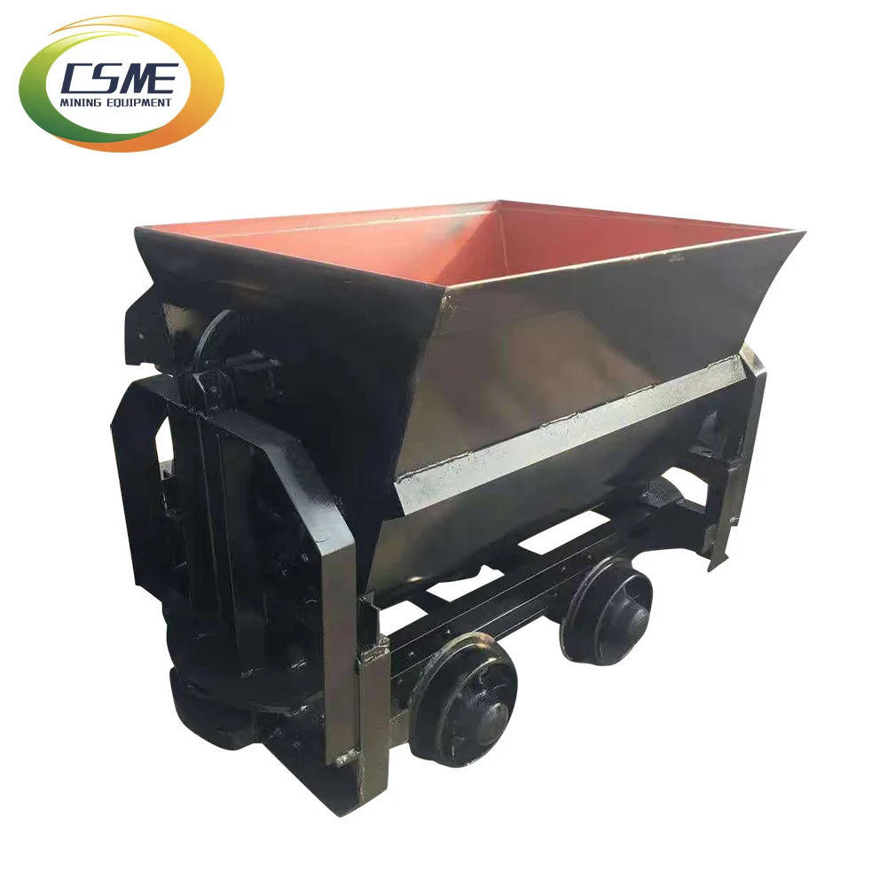 Ready to Ship Underground Rail Mine Wagon Side Dump Mine Cart Curved Rail Side Dump Mining Car