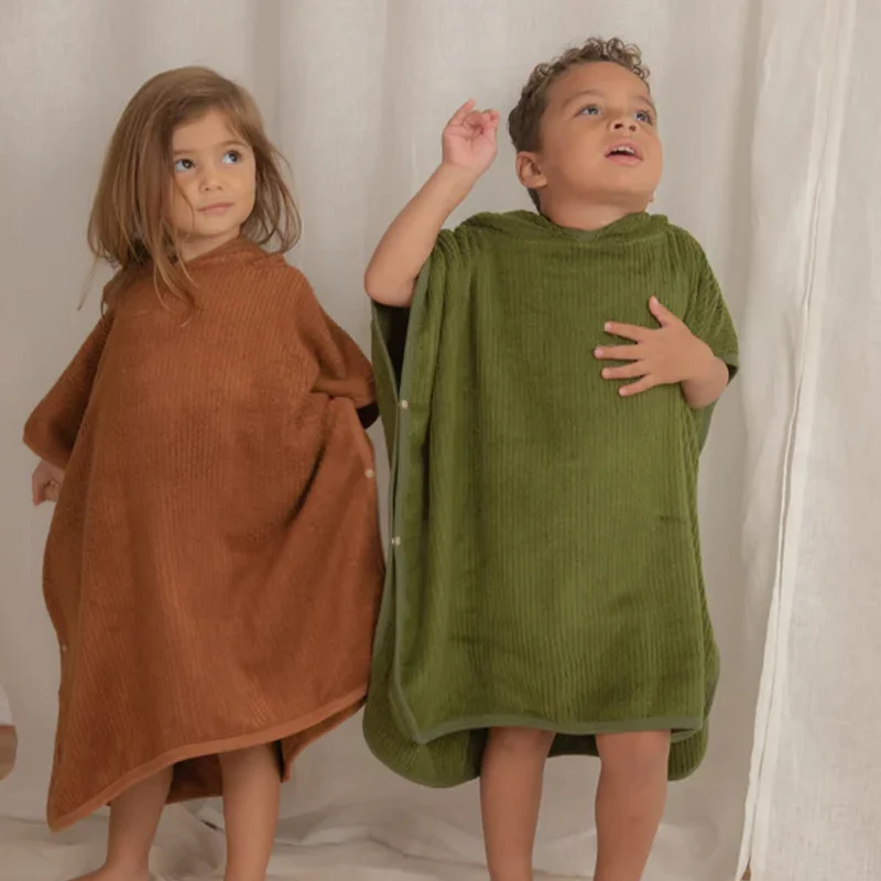 70% Bamboo 30% Cotton Towel Poncho Children Beach Poncho Kids Hooded Beach Poncho Towel