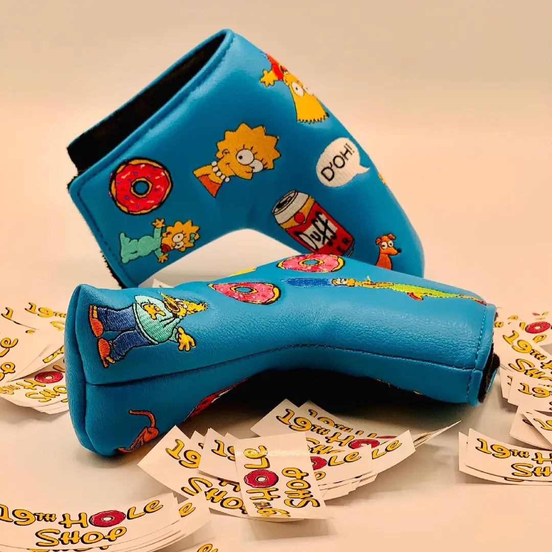 Premium High Quality Gradient PU Leather Golf Putter Cover Headcovers and Clubs Protector Animal Black Golf Driver Cover