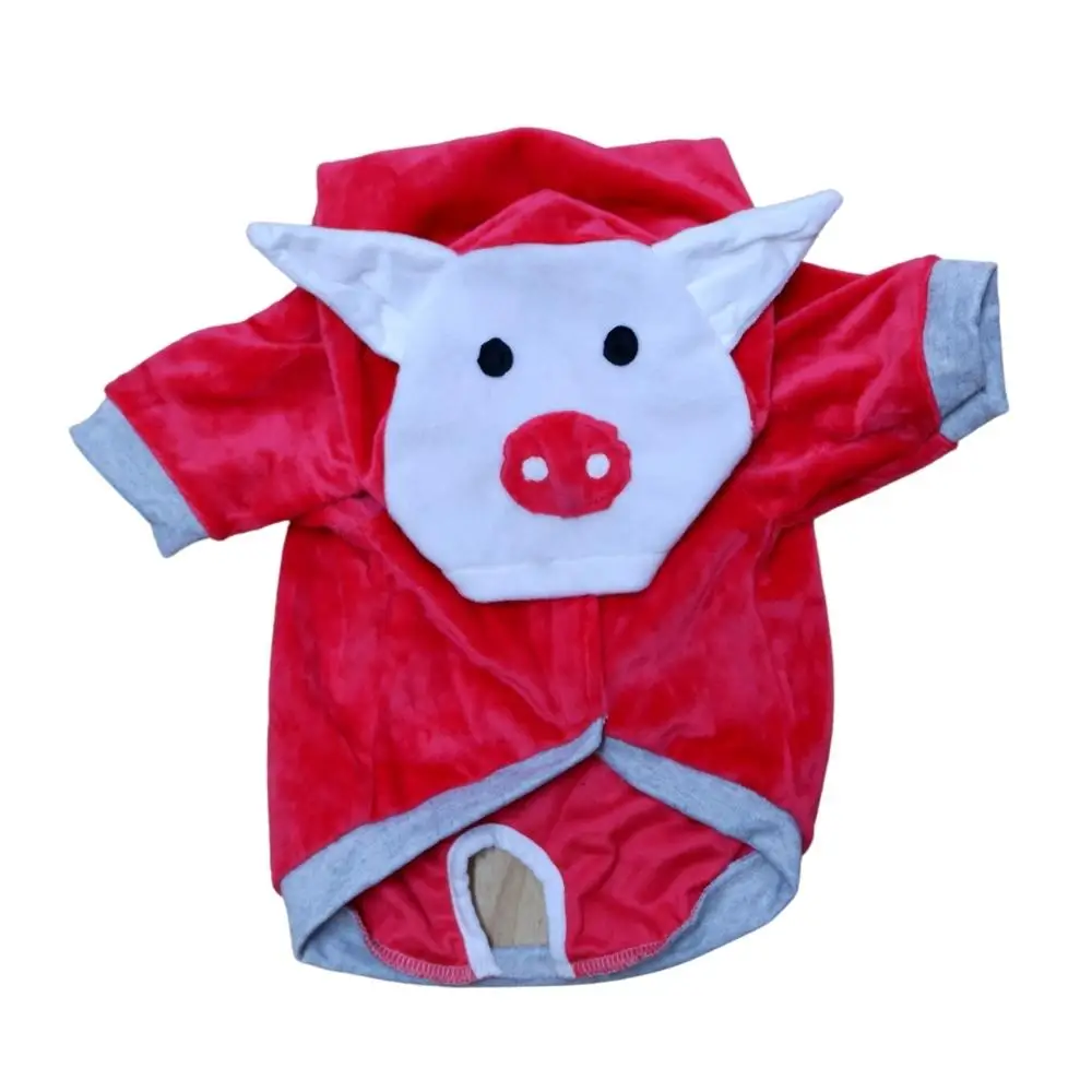 Custom Pet Clothing Little Pig Hoodies Coat Pet Clothes Autumn Winter Plush Cartoon Pet Costume Cute Fashion