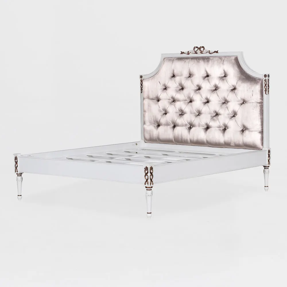 French Furniture Style Bed Luxury French Furniture Classical Bedroom Set Furniture Gold Antique Wood Technics Leaf Handcraft