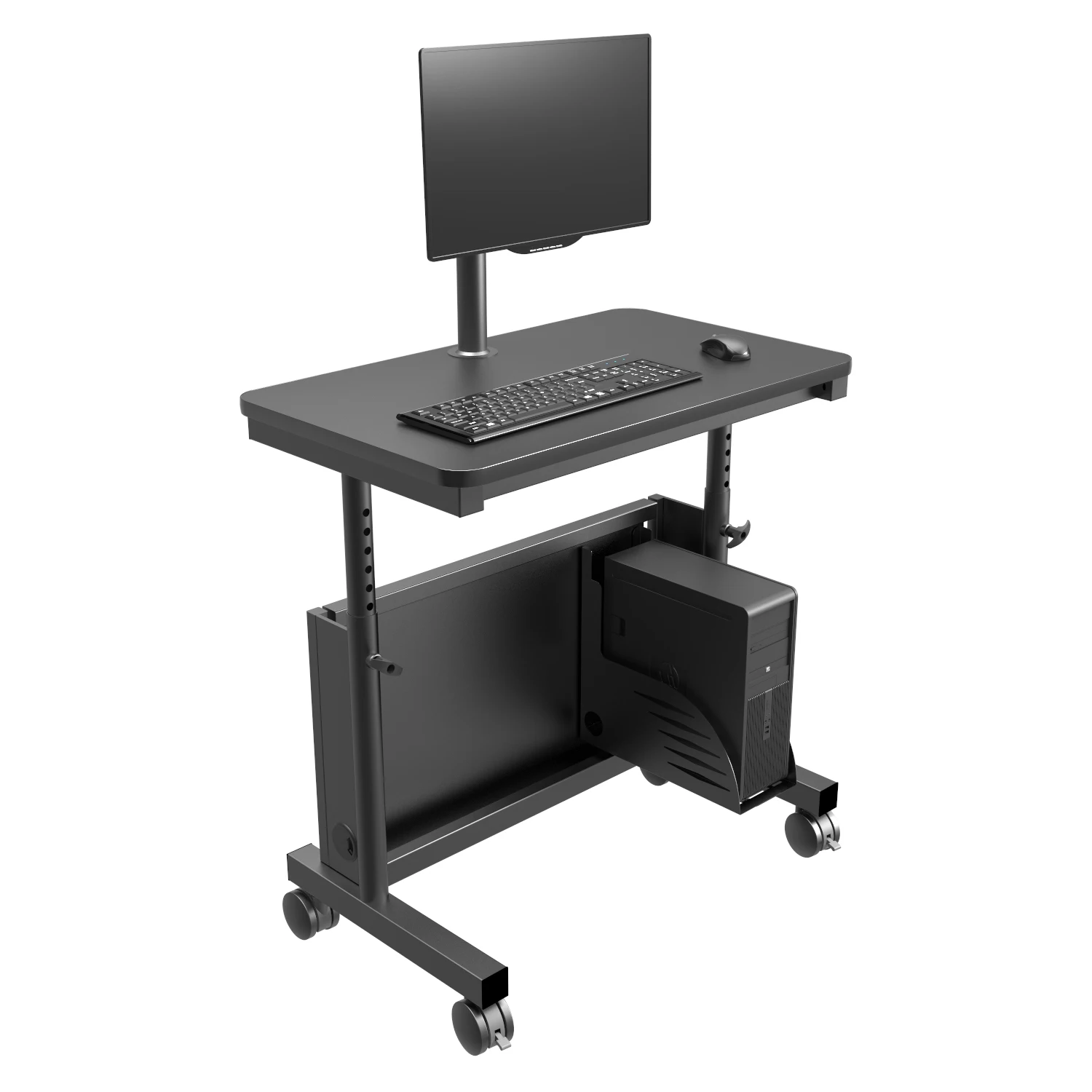 VersaDesk Deluxe Height Adjustable Computer Table Black Surface/ Black Frame