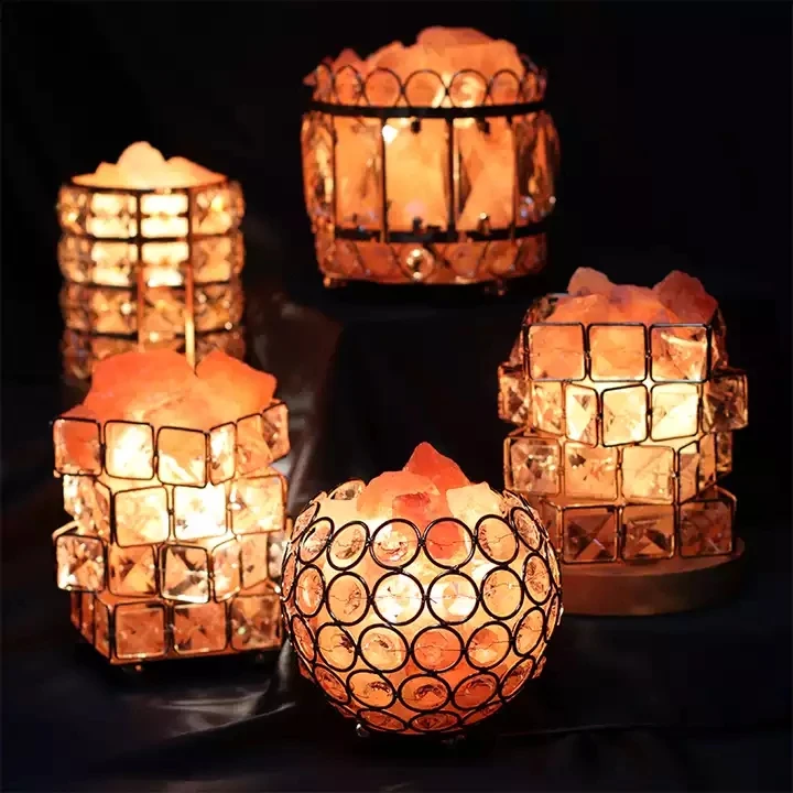 Decoration Holiday Gift Himalayan Lamp Natural lamp Pink Rock Salt oil diffuser Crystal Salt Lamps with Dimmable Touch Switch