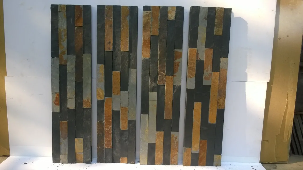 Slate stone wall cladding for exterior decoration multicolor black slate stone Limestone outdoor