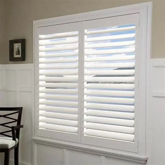 High Quality Faux Wood Fauxwood PVC Window Plantation Louver Shutter PVC Plantation Shuters Material