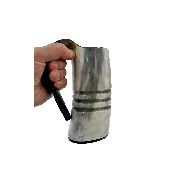 Horn Mug Hand Grip For Home Drinking Natural Horn Mug Best Finishing Good Quality Product Horn Beer Mug For Low Price