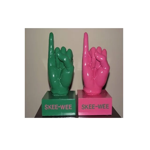 Pink & Green Powder Coated Metal Aluminium Casting Hand Sculptures Hot Selling Metal Sculpture Decorative Hand Statue for Inside