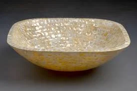 Golden mother of pearl wash basin