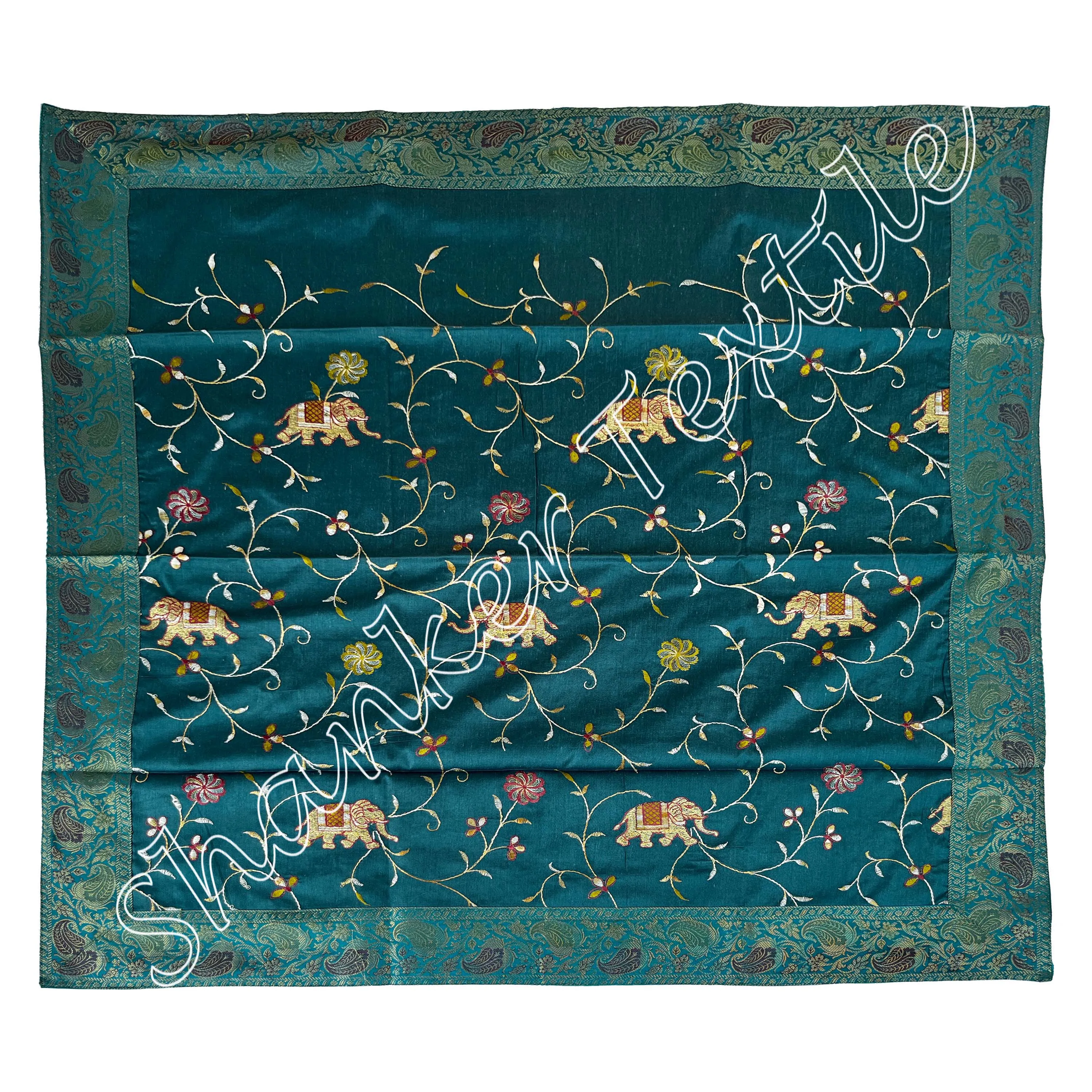 Decorative Tablecloth Table Cover Jacquard Brocade Silk Home Decor Tablecloth 36x36 Inch Size (90x90 cms) Indian Dining Table